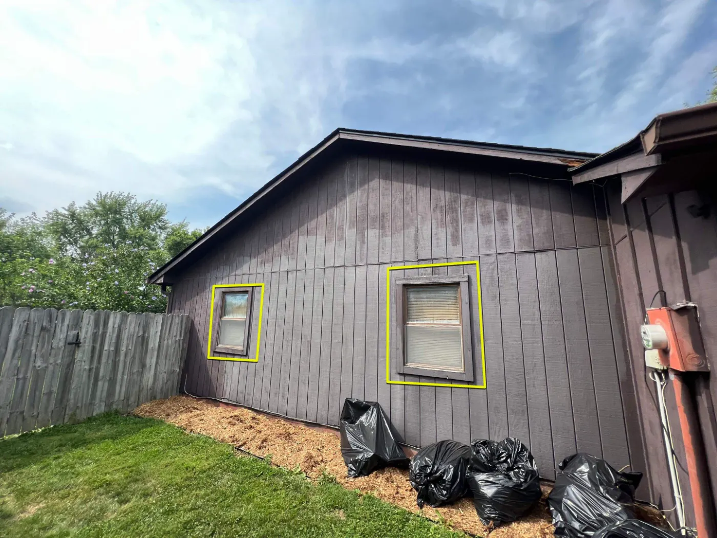 Storm-damaged window documented in Coverdale